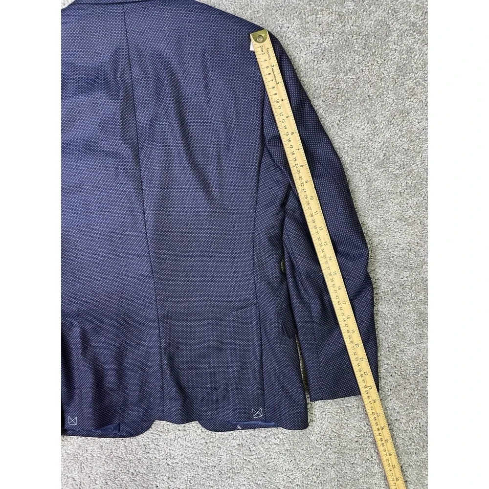 Psycho‎ Bunny Wool Blue Sport Coat Blazer Size 36R Blue Pattern
